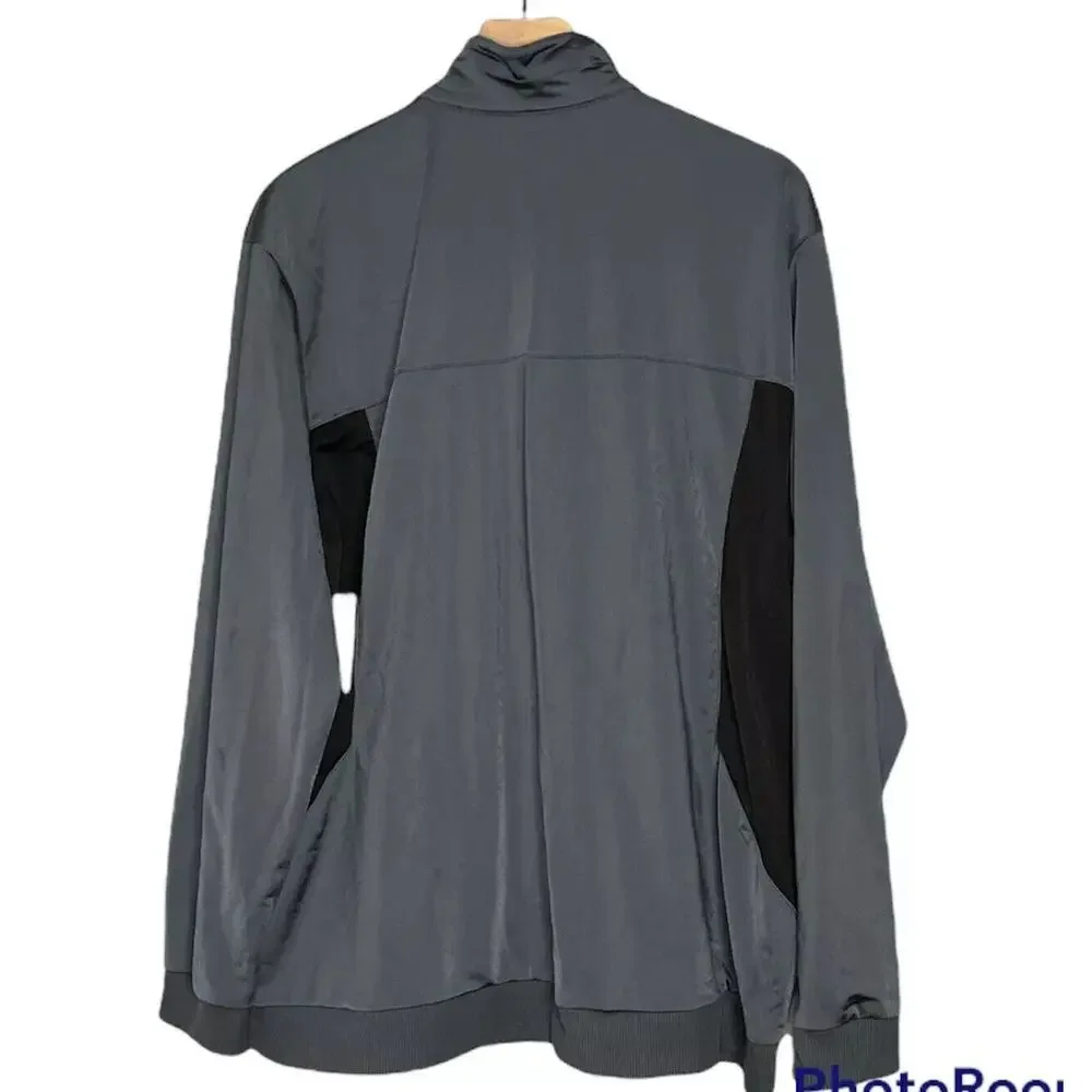 Men's Reebok Blue & White Full Zip Windbreaker Athletic Jacket Coat 2XL XXL